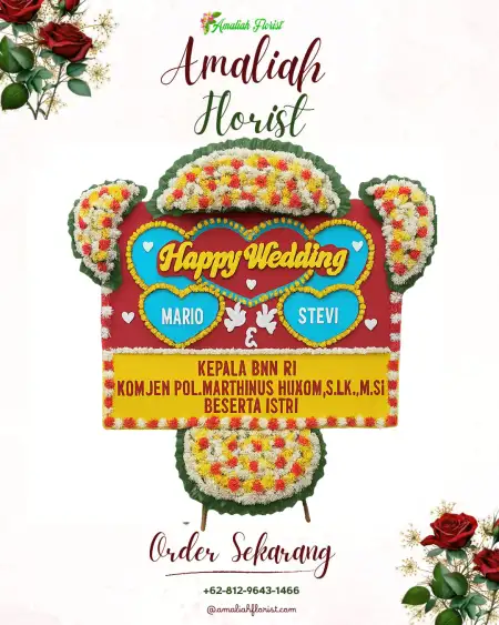 Papan Bunga Pernikahan Clering